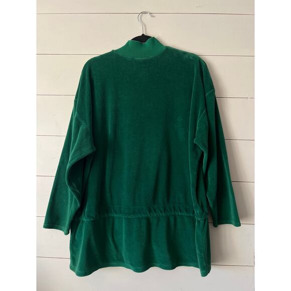 Vintage 70's T.T. Topper Sears Velour Mock neck Tunic Green top Large - Picture 4 of 7